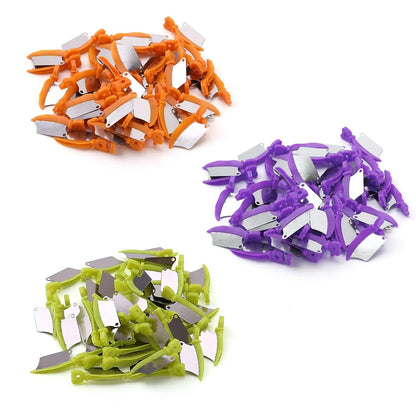 40 Pcs/Box Dental Wedge Guard with Metal Plastic Knife Interproximal Plastic Wedge Stainless Steel Plate (Small, Green)