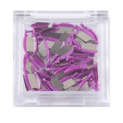 40 Pcs/Box Dental Wedge Guard with Metal Plastic Knife Interproximal Plastic Wedge Stainless Steel Plate (Small, Green)