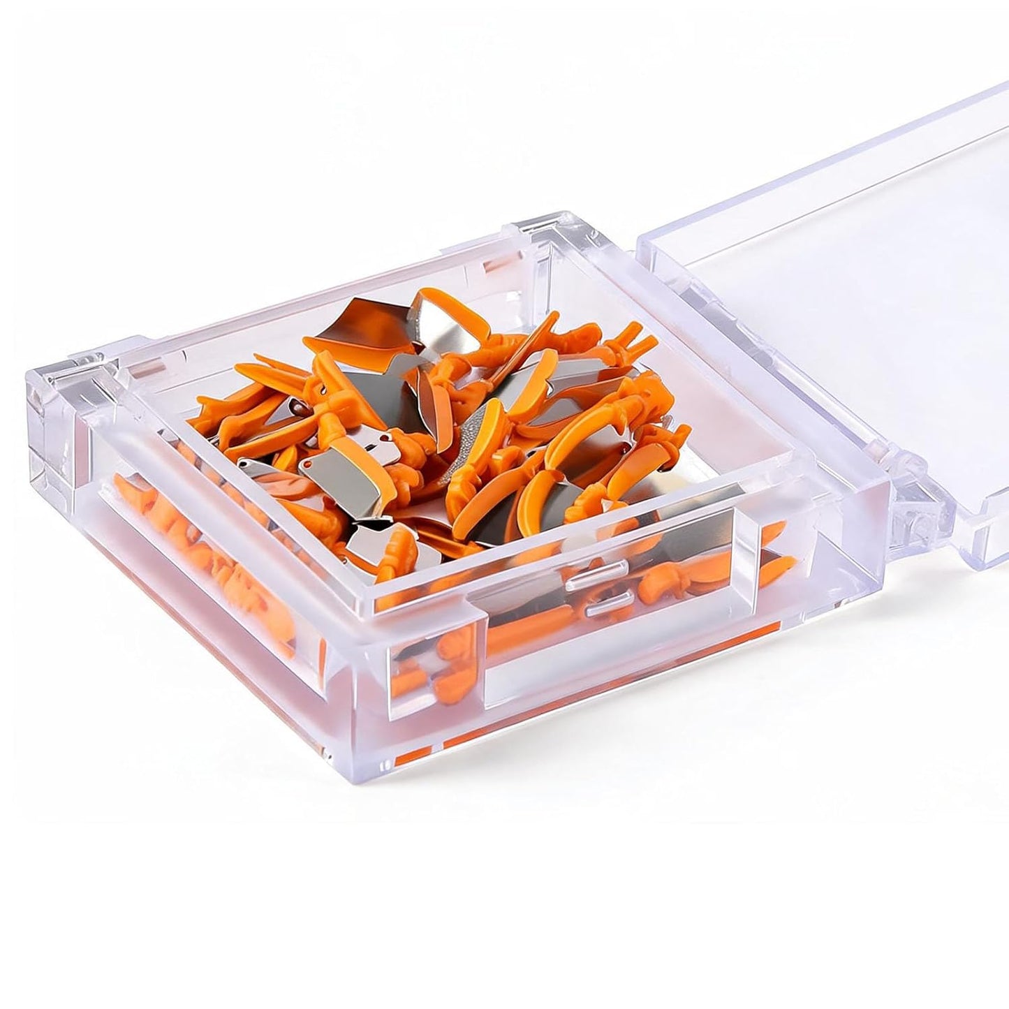40 Pcs/Box Dental Wedge Guard with Metal Plastic Knife Interproximal Plastic Wedge Stainless Steel Plate (Small, Green)