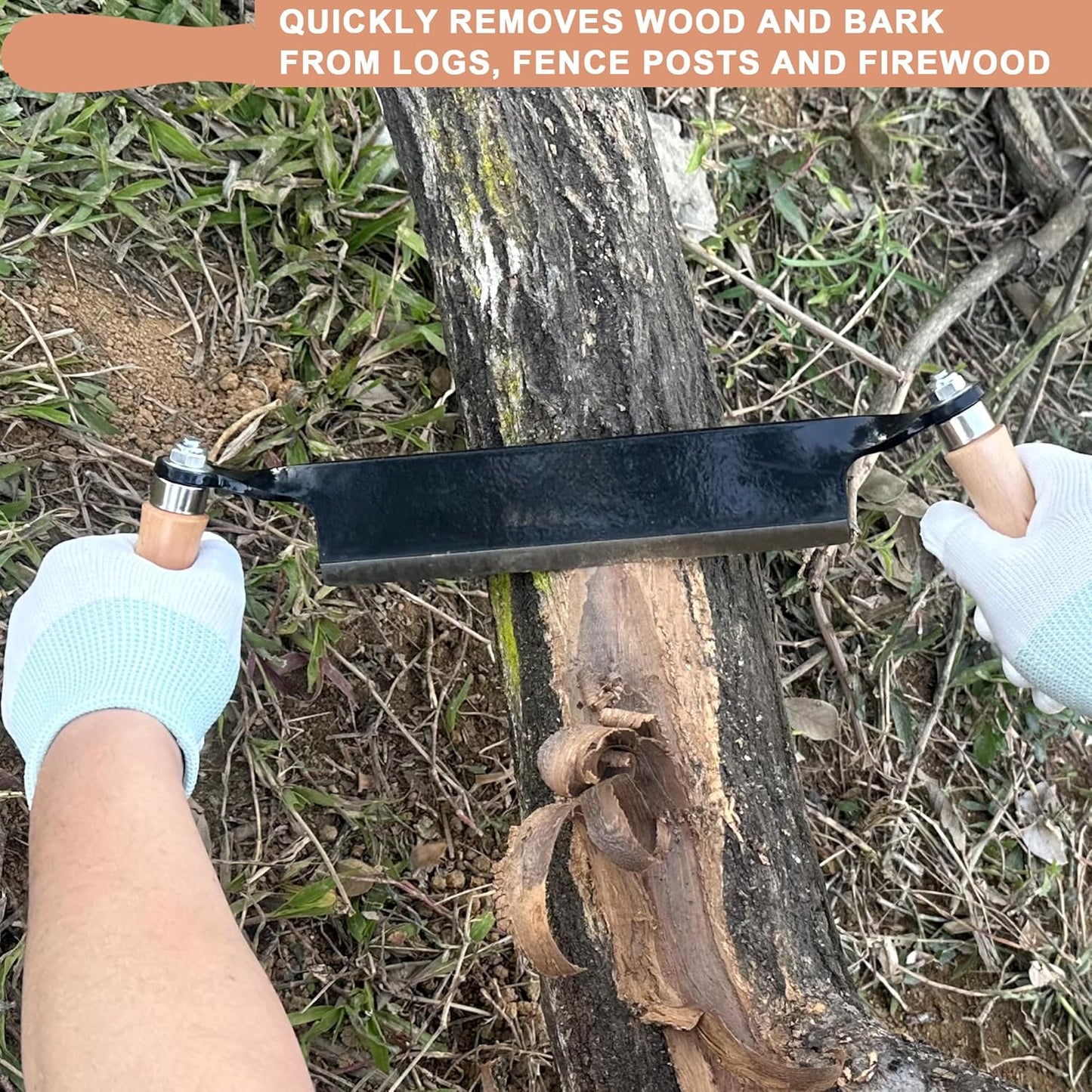 8 Inch Draw Knife for Woodworking - Multi-Purpose Debarking Tool, Spoke Shave & Wood Shaving Tool, Durable & Efficient for Carving, Shaping, Log Stripping (Straight 8 in)