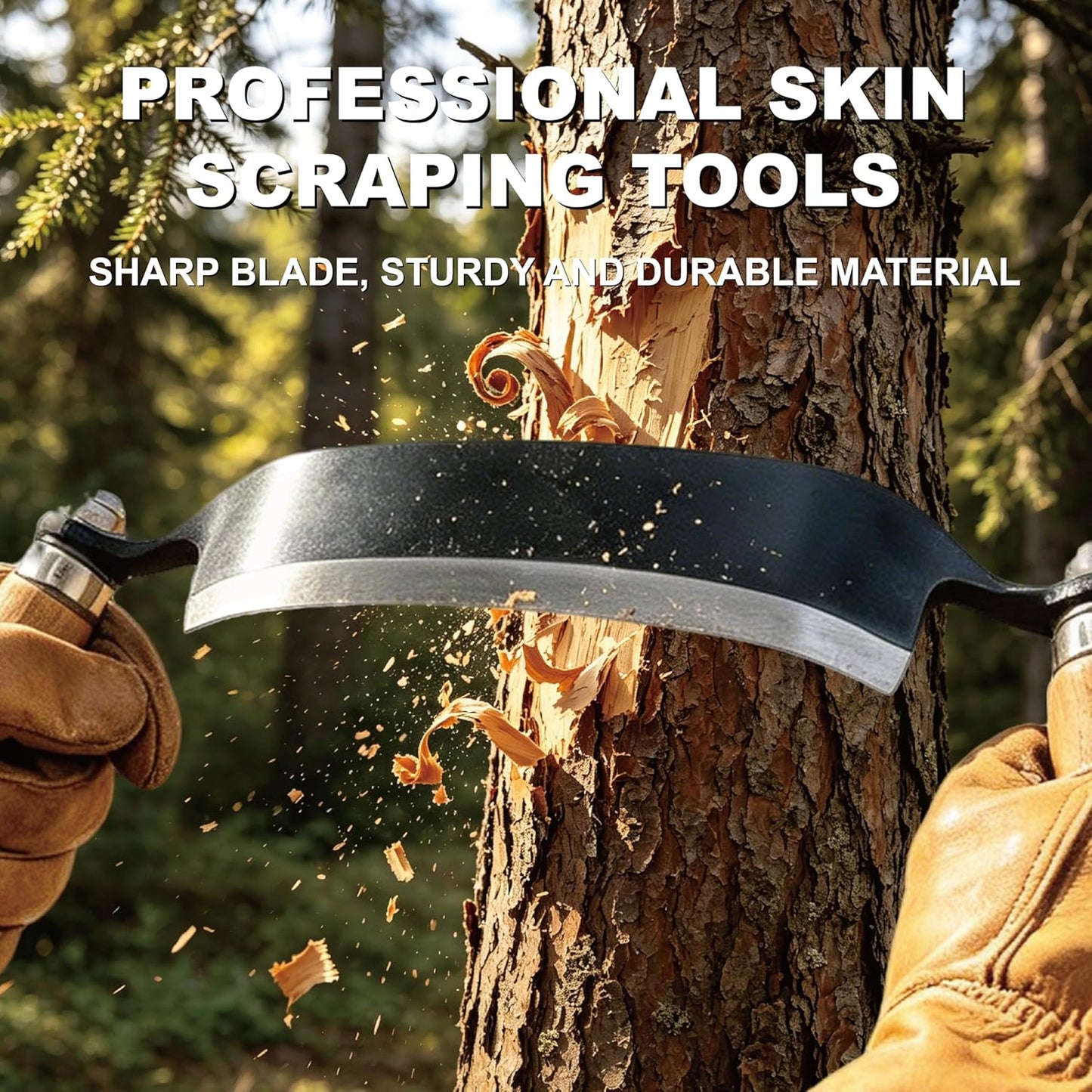 8 Inch Draw Knife for Woodworking - Multi-Purpose Debarking Tool, Spoke Shave & Wood Shaving Tool, Durable & Efficient for Carving, Shaping, Log Stripping (Straight 8 in)
