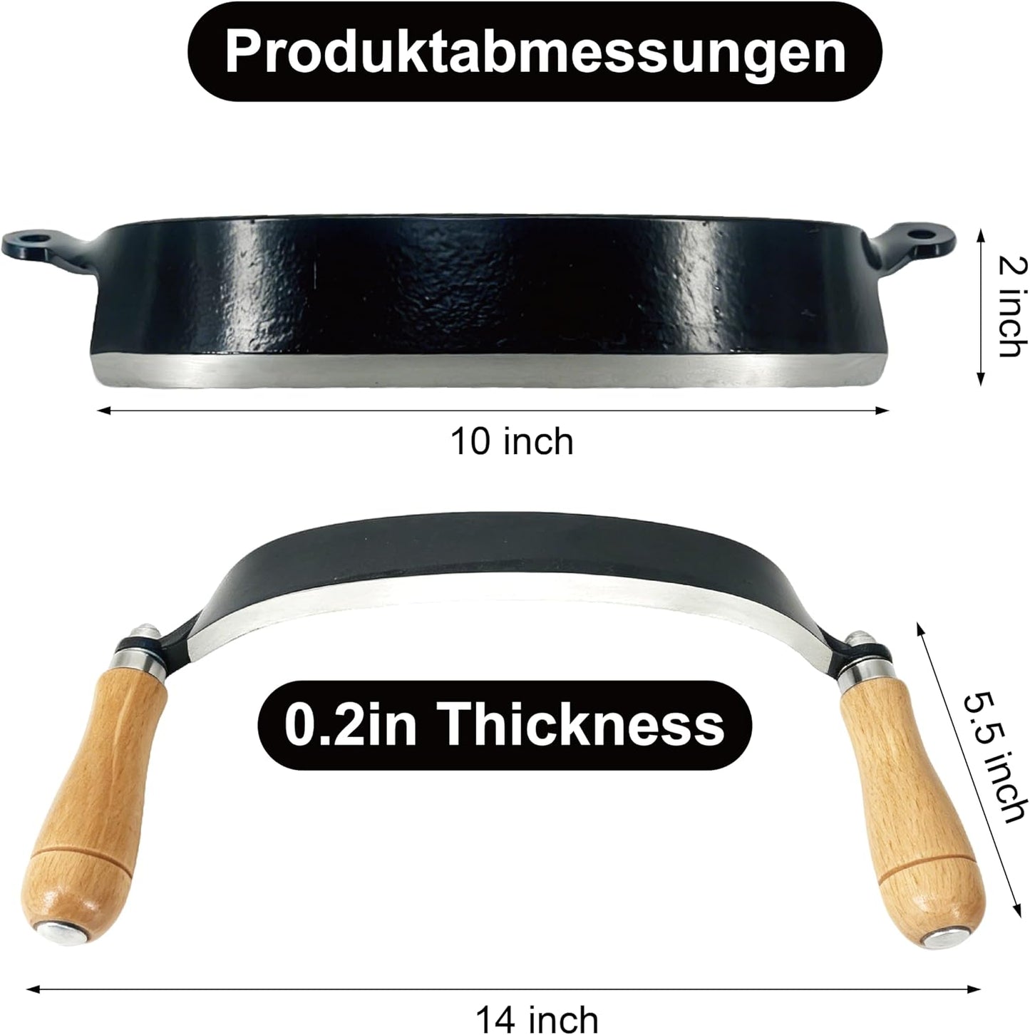 8 Inch Draw Knife for Woodworking - Multi-Purpose Debarking Tool, Spoke Shave & Wood Shaving Tool, Durable & Efficient for Carving, Shaping, Log Stripping (Straight 8 in)