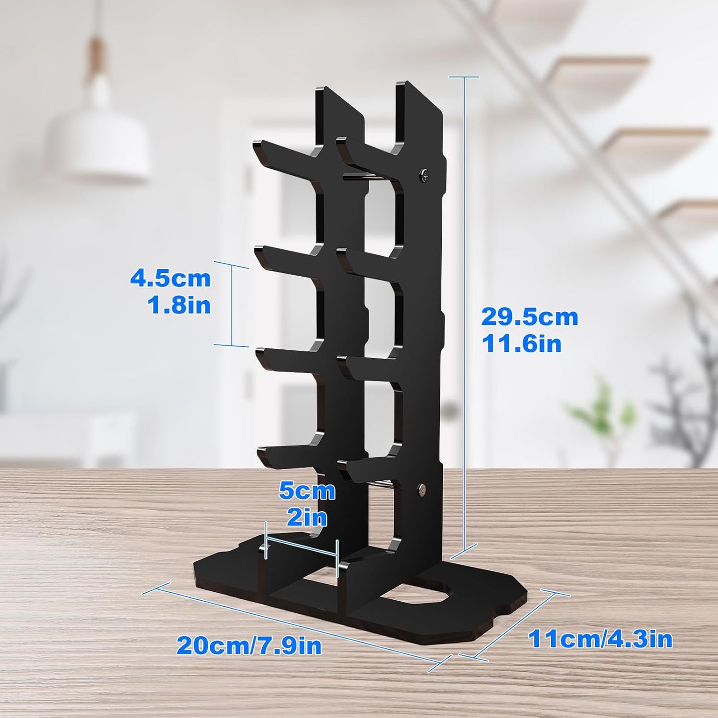 Acrylic Knife Display Stand, Pocket Knife Holder EDC Knife Organizer Rack Folding Knife Display Case Multitool Storage Shelf Dagger Stand for Collection, Home Decoration (Solid Black)