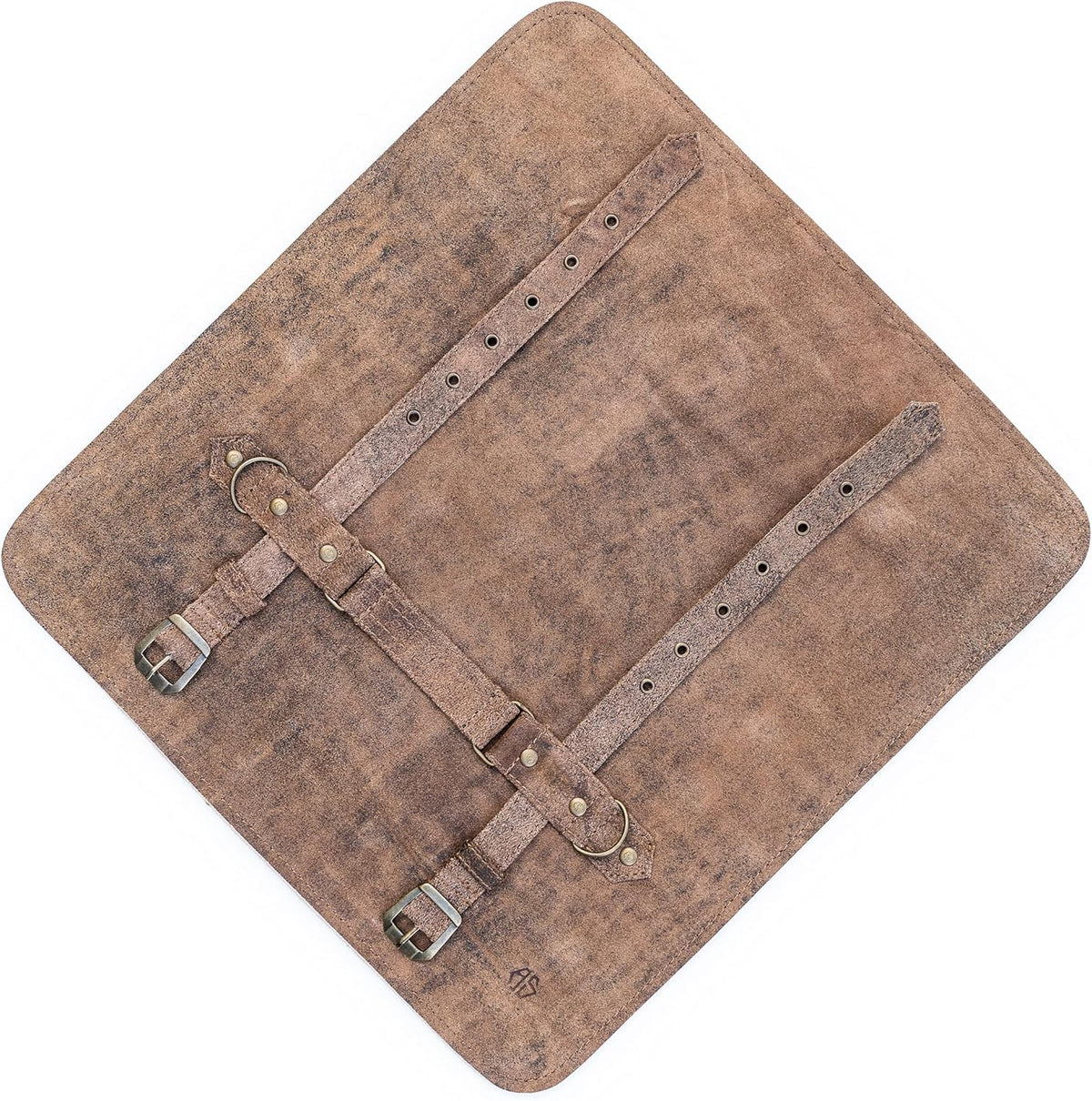 Knife Roll Bag Genuine Leather – knife case for Chefs 7 slots – Leather Knife with handle and strap Frank (Brown-Antique)