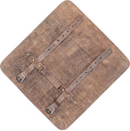Knife Roll Bag Genuine Leather – knife case for Chefs 7 slots – Leather Knife with handle and strap Frank (Brown-Antique)
