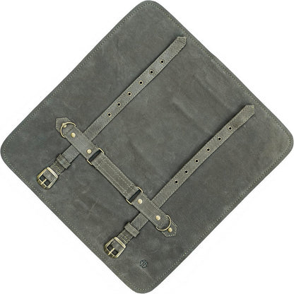 Knife Roll Bag Genuine Leather – knife case for Chefs 7 slots – Leather Knife with handle and strap Frank (Brown-Antique)