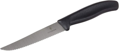 Swiss Classic 6-Piece Steak Knife Set - Serrated Edge, Black