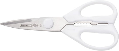 W656 Kitchen Take-Apart Shears, 8-Inch, Stainless Steel Blades, Ergonomic Non-Slip White Handle, Ideal for Cutting