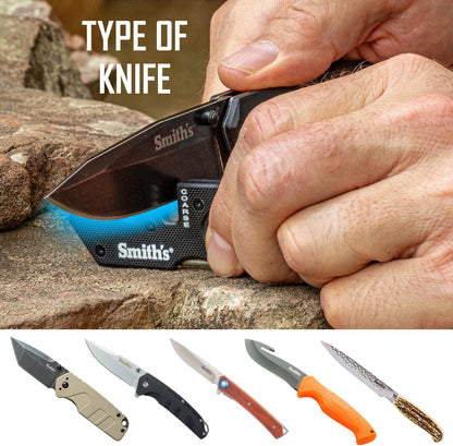 Smith’s Pocket Pal Tactical Knife Sharpener - 2 Stage Sharpener & Diamond Sharpening Rod - Pocket Clip - Outdoor Hunting Knife & Hook Sharpener - Compact & Lightweight