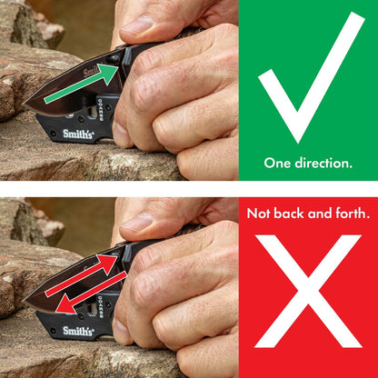 Smith’s Pocket Pal Tactical Knife Sharpener - 2 Stage Sharpener & Diamond Sharpening Rod - Pocket Clip - Outdoor Hunting Knife & Hook Sharpener - Compact & Lightweight