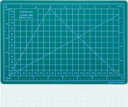 Self Healing Craft Mat, 6" x 8" Rotary Sewing Mat for Crafts, Table Protector Cut Board Cutting Matts for Fabric Leather Cutting Quilting Project, Ideas for DIY Crafts, Children, Hobbyists, A5, Green