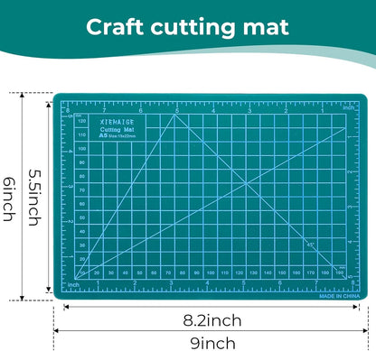 Self Healing Craft Mat, 6" x 8" Rotary Sewing Mat for Crafts, Table Protector Cut Board Cutting Matts for Fabric Leather Cutting Quilting Project, Ideas for DIY Crafts, Children, Hobbyists, A5, Green