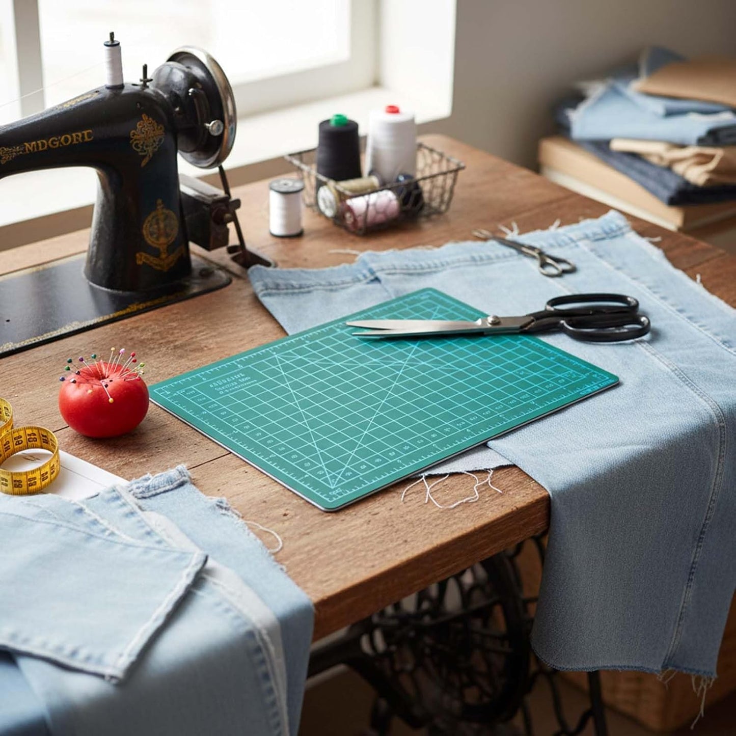 Self Healing Craft Mat, 6" x 8" Rotary Sewing Mat for Crafts, Table Protector Cut Board Cutting Matts for Fabric Leather Cutting Quilting Project, Ideas for DIY Crafts, Children, Hobbyists, A5, Green