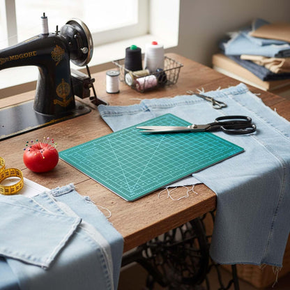 Self Healing Craft Mat, 6" x 8" Rotary Sewing Mat for Crafts, Table Protector Cut Board Cutting Matts for Fabric Leather Cutting Quilting Project, Ideas for DIY Crafts, Children, Hobbyists, A5, Green