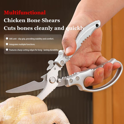 Kitchen Scissors: Heavy-Duty Poultry Shears That Effortlessly Cut Through Bones, Fish, Veggies & Nuts. Crafted from 3Cr13 Stainless Steel. (All-Purpose Scissors, Kitchen Shears)