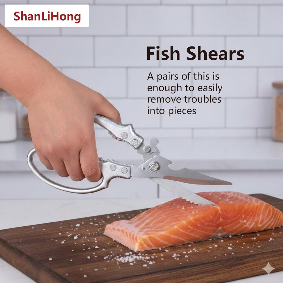 Kitchen Scissors: Heavy-Duty Poultry Shears That Effortlessly Cut Through Bones, Fish, Veggies & Nuts. Crafted from 3Cr13 Stainless Steel. (All-Purpose Scissors, Kitchen Shears)