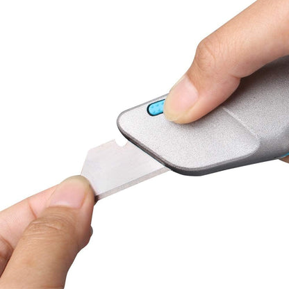 Squeeze Trigger Utility Knife and Heavy Duty Box Cutter, Self Retractable Safety Knife for Cardboard & Work, Ergonomic Aluminum Body, Safety-Lock Design, Durable and Safe