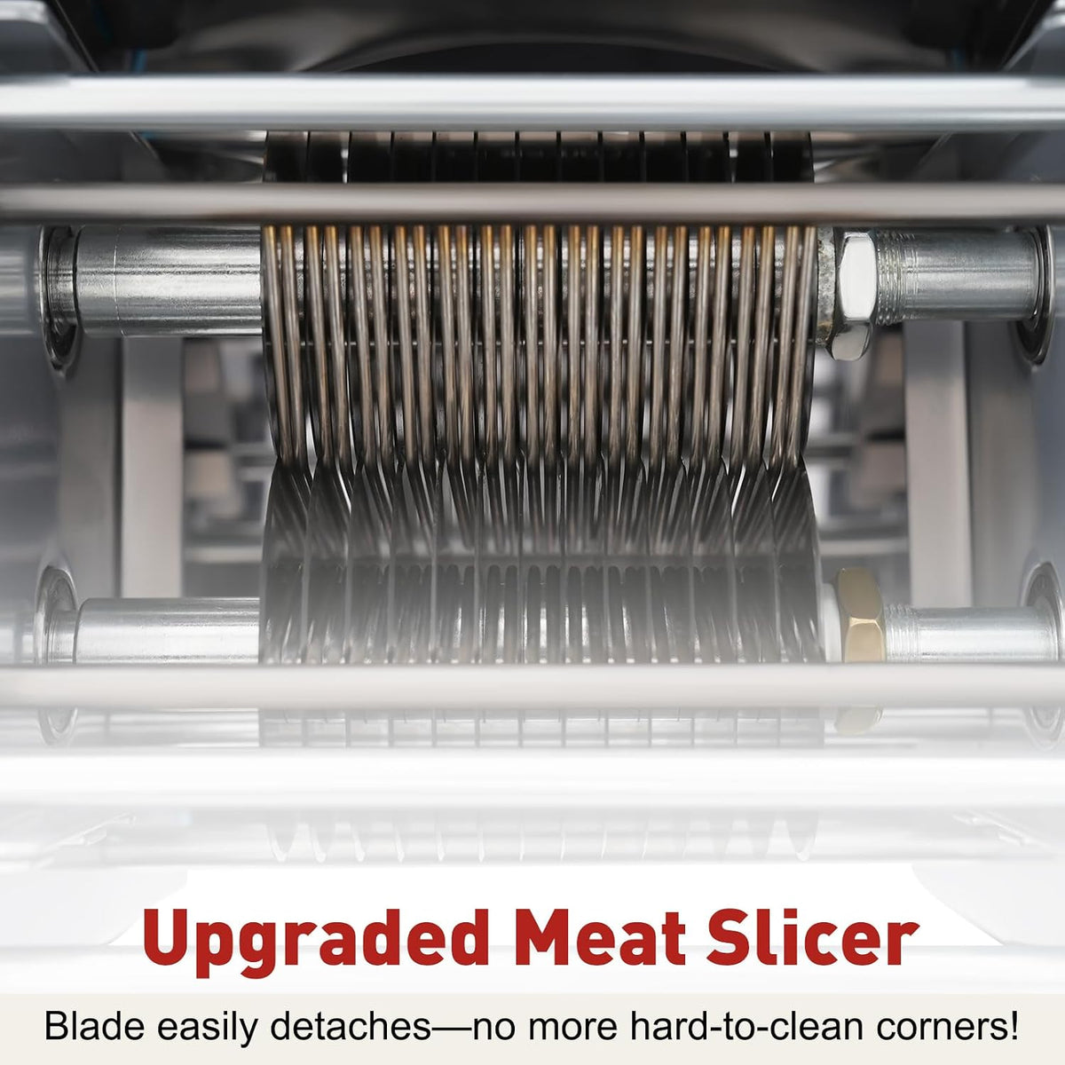 850W Meat Cutter Machine, 350 lb/h Electric Jerky Slicer with Tray, Stainless Steel 7 mm Thickness Meat slicer for Cutting Many Kinds of Fresh Meat