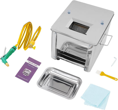 850W Meat Cutter Machine, 350 lb/h Electric Jerky Slicer with Tray, Stainless Steel 7 mm Thickness Meat slicer for Cutting Many Kinds of Fresh Meat