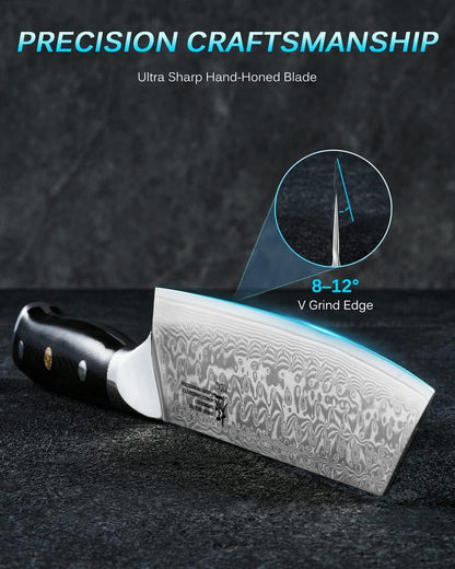 7" Japanese Damascus Fillet Knife for Fish, Filet Boning Knife for Fishing Skinning for Professional & Home Chefs,Ultra Sharp VG10 Full Tang Butcher Knife for Filleting Deboning Meat Cutting