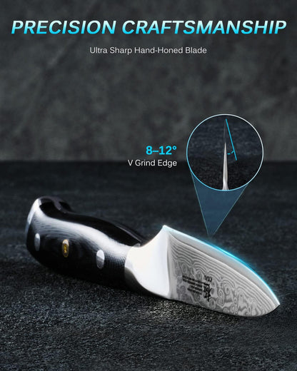 7" Japanese Damascus Fillet Knife for Fish, Filet Boning Knife for Fishing Skinning for Professional & Home Chefs,Ultra Sharp VG10 Full Tang Butcher Knife for Filleting Deboning Meat Cutting