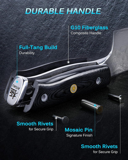 7" Japanese Damascus Fillet Knife for Fish, Filet Boning Knife for Fishing Skinning for Professional & Home Chefs,Ultra Sharp VG10 Full Tang Butcher Knife for Filleting Deboning Meat Cutting