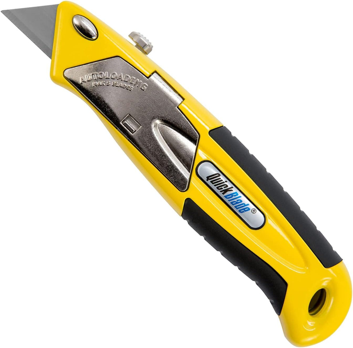 QBA375 Autoloading Utility Knife, Automatic Blade Changing, with 5 Additional Blades , Yellow