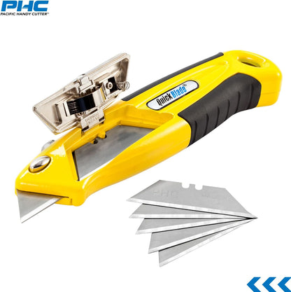 QBA375 Autoloading Utility Knife, Automatic Blade Changing, with 5 Additional Blades , Yellow