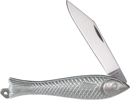 Classic Silver Fish Knife - Iconic Small Pocket Knife for EDC - 420 Stainless Steel Blade - Durable utility keychain knife - Original Czech Rybicka