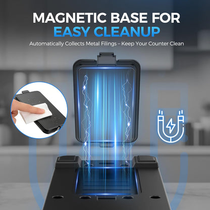 Knife Sharpener Electric for Kitchen - 3-Stage Kitchen Knife Sharpener - 15°Precision Angle Guide Knife Sharpeners - Stainless Steel Grinding Head-Portable and Useful-Fast Sharpening, Repair, Polish.