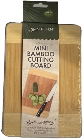 Bamboo Cutting Board 9x7 – Small Wooden Cutting Board for Kitchen Prep, Charcuterie & Serving Tray, Eco-Friendly Bamboo Cheese Board for Fruits, Vegetables & Snacks