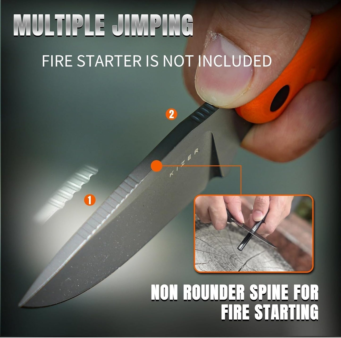 Hare Fixed Blade Knife with Sheath, 3.14" D2 Steel Blade EDC Hunting Knife with Burlap Micarta and Black G10 Handle, Small Survival Knives, Outdoor Camping Knives for Men Women 1077M3