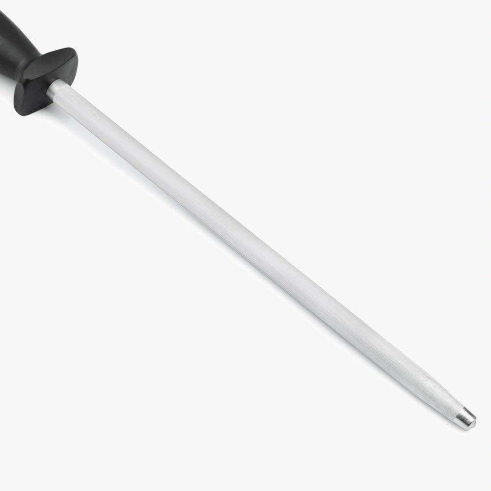 Sharpening Steel 12 Inch Nitrum Stainless Steel and 300 mm blade. Series Chaira. Body Carbon Steel Chromium Coated 11 - Handle Polypropylene. Lightweight and smooth shapes. Color Black.
