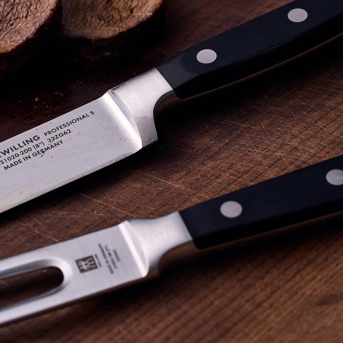 Professional S 2-Piece Razor-Sharp German Carving Knife Set, Made in Company-Owned German Factory with Special Formula Steel perfected for almost 300 Years, Dishwasher Safe
