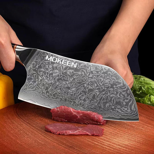 Cleaver Knife 7 Inch, 67 Layers VG10 Damascus Steel Kitchen Knife, Ultra Sharp Meat Cleaver, Professional Chef Knife with Unique Wood Handle, Full Tang, Gift Box