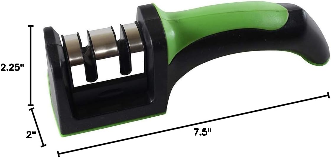 2-Step Knife Sharpener | Ergonomic Handle | Alloy Steel & Ceramic | Suitable for Knives & Scissors | 7½" x 2" x 2¼" | Lightweight & Durable Design
