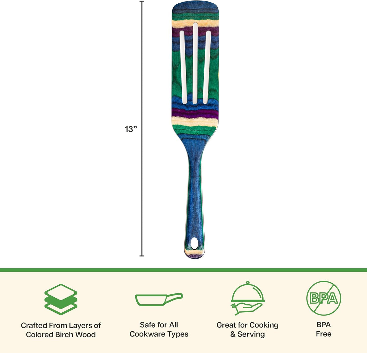 Baltique Mumbai Collection 8" Spreading Knife in Colored Birch Wood