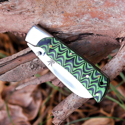 Handcrafted Damascus Steel Rus Lock Pocket Knife with, Traditional Folding Blade, Everyday carry, with leather sheath (Ram)