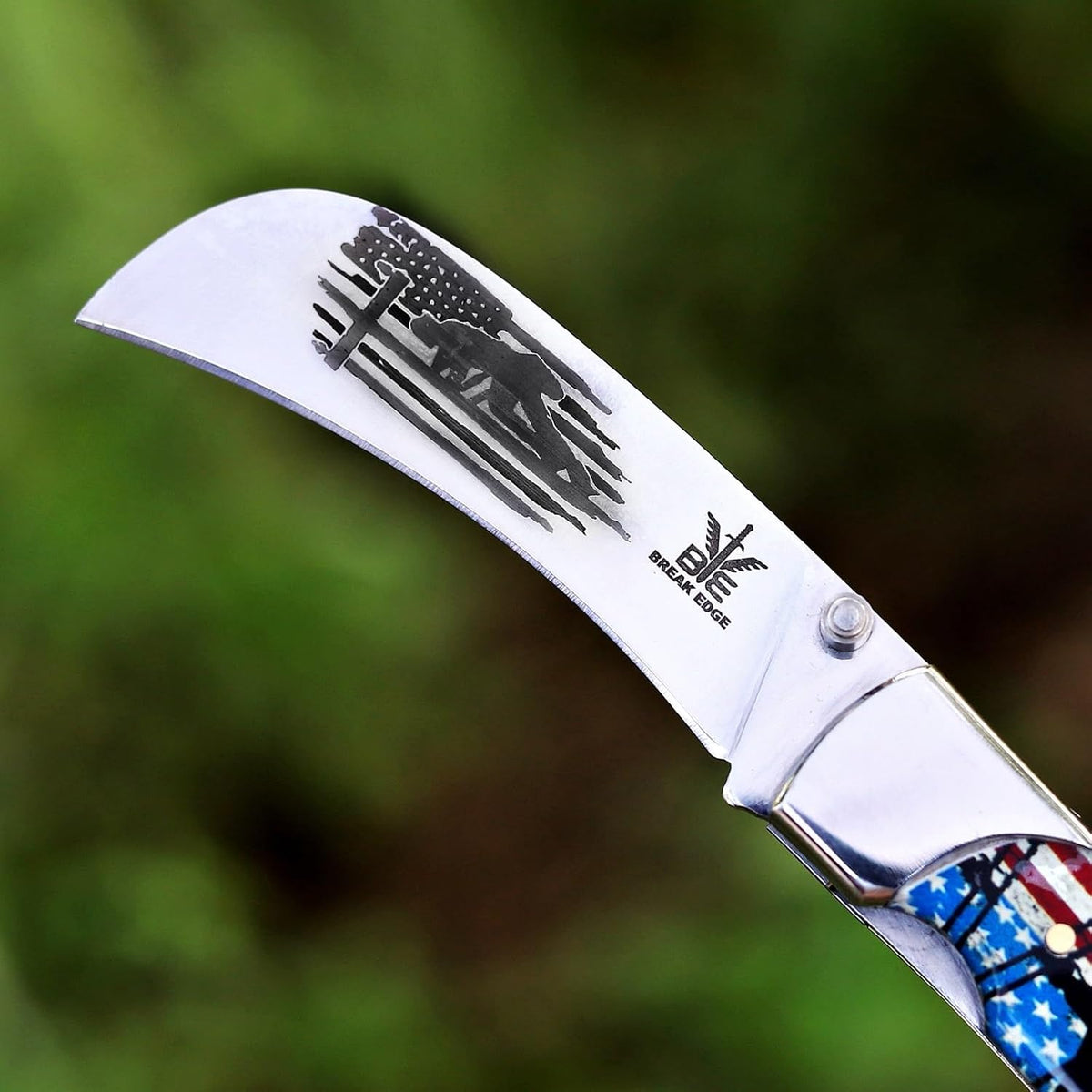 Handcrafted Damascus Steel Rus Lock Pocket Knife with, Traditional Folding Blade, Everyday carry, with leather sheath (Ram)