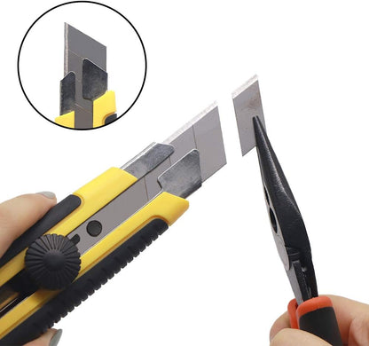 Box Cutter Retractable 25MM Long Utility Knife With 10pcs Blades Refills | Heavy Duty Exacto Knife Razor Knife Utility, Snap Off Blades Box Cutter with Rubber Grip for Cardboard, Boxes, DIY Crafts