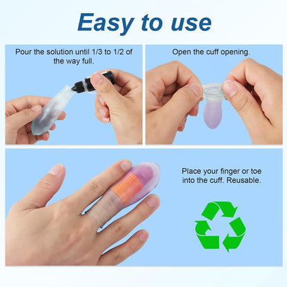 4pcs Waterproof Thumb Protector, Reusable Silicone Finger Sleeve Cover Rubber Cots with Nursing Bandage for Shower Swimming Pedicure Manicure Nail Soaking & Wound Protection Guard