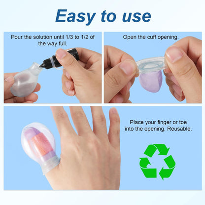 4pcs Waterproof Thumb Protector, Reusable Silicone Finger Sleeve Cover Rubber Cots with Nursing Bandage for Shower Swimming Pedicure Manicure Nail Soaking & Wound Protection Guard