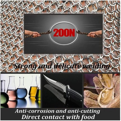Cut Resistant Gloves Extended Arms Safety Work Stainless Steel Mesh Chainmail Gloves For Kitchen Meat Cutting