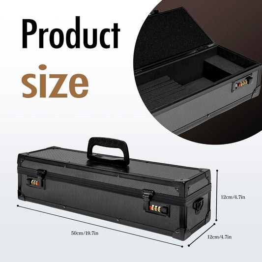 Chef’s Knife Case Aluminum Hard Case with Dual Combination Locks Cultery Carrier Portable Knife Organizer Block Holders Protectors With 8 Slots Can Hold Home Pure Black