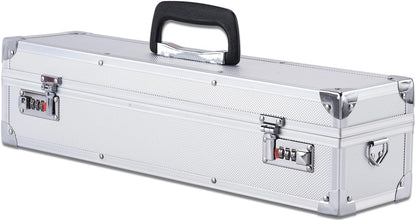 Chef’s Knife Case Aluminum Hard Case with Dual Combination Locks Cultery Carrier Portable Knife Organizer Block Holders Protectors With 8 Slots Can Hold Home Pure Black