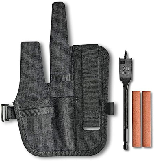 Venture Pro Outdoor Accessory Kit, Durable 600D Polyester Pouch | Includes 0.79 in Flat Drill and 2 Sharpening Stones, Bushcraft Set for Venture Pro Knife, knife not included