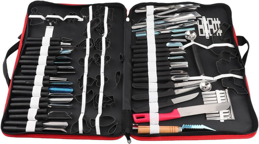 80Pcs Portable Culinary Carving Chiseling Tools Kit Food Vegetable Fruit Garnishing Peeling Cutting Tool Set For Professional Amateur Chef Kitchen Food Carving Art