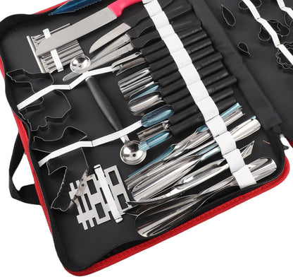 80Pcs Portable Culinary Carving Chiseling Tools Kit Food Vegetable Fruit Garnishing Peeling Cutting Tool Set For Professional Amateur Chef Kitchen Food Carving Art