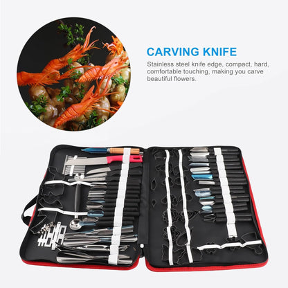 80Pcs Portable Culinary Carving Chiseling Tools Kit Food Vegetable Fruit Garnishing Peeling Cutting Tool Set For Professional Amateur Chef Kitchen Food Carving Art