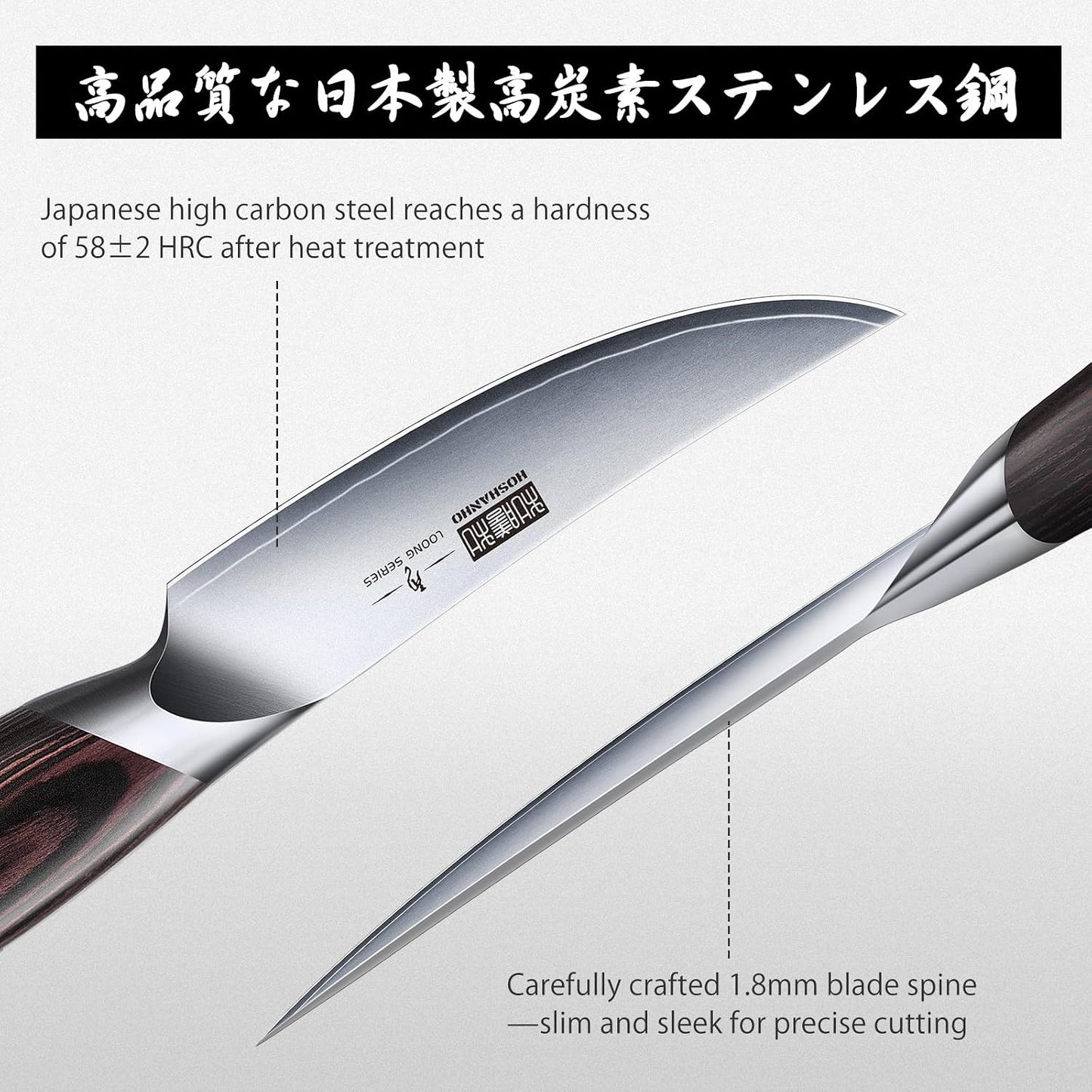 Steak Knives Set of 6 with Block, 4.5 In Serrated Steak Knife Set | Multipurpose Japanese High Carbon Steel Kitchen Steak Knives with Ergonomic Handle, Ideal Gifts